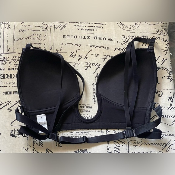 Low Cut Bra V-Bra 3-Way Sexy Push up Ultra Deep Cleavage Plunge 38B-34D - Picture 6 of 8